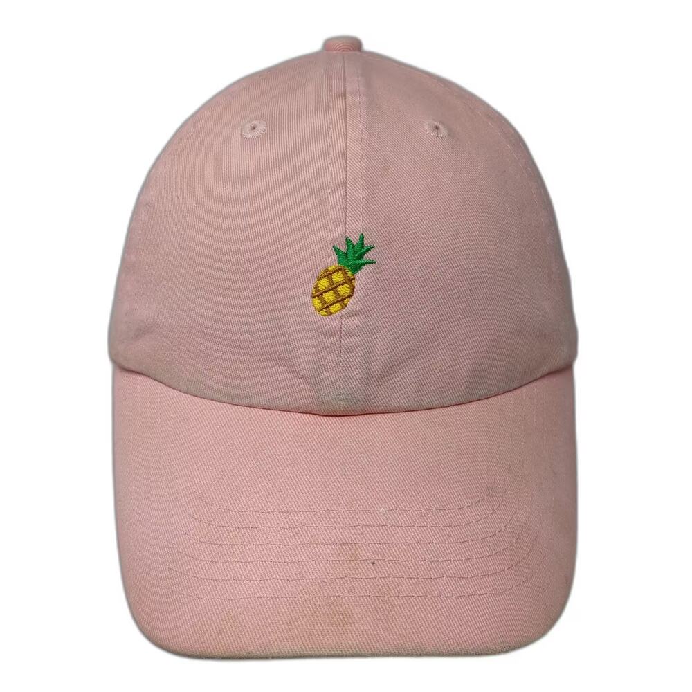 Carbon Elements Baseball Cap Pink Yellow Slideback OS Embroidered Pineapple Hat